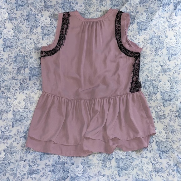 Lane Bryant Tiered Peplum 14 Eyelash Lace Trim Blouse Coquette Balletcore Fairy - Picture 6 of 9